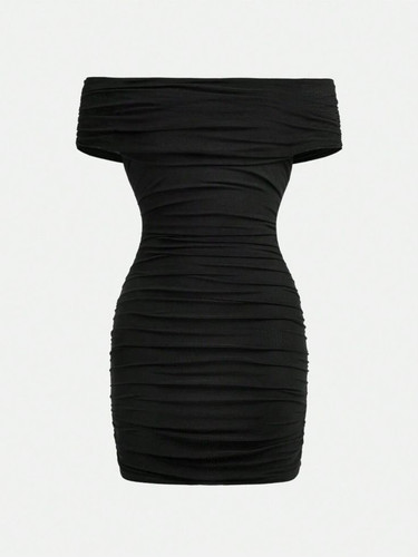 پیراهن آف شولدر پهلو چیندار لاکرا