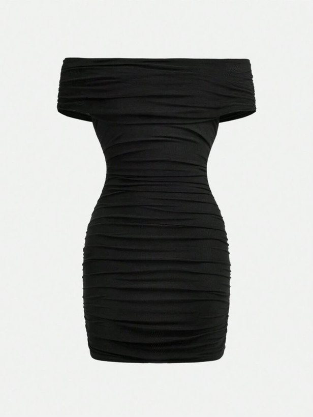 پیراهن آف شولدر پهلو چیندار لاکرا